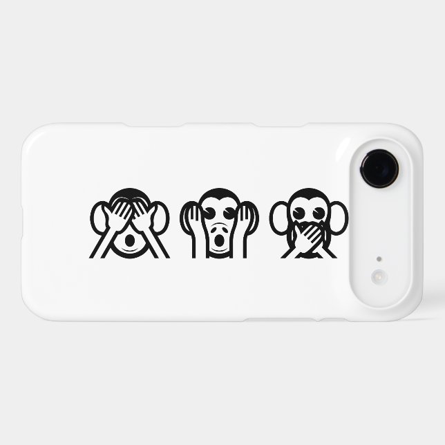 3 Wise Monkeys Emoji Case-Mate iPhone Case (Back (Horizontal))