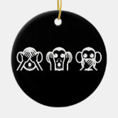 Henohenomoheji へのへのもへじ ceramic ornament | Zazzle