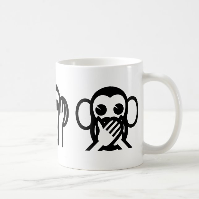 3 Wise Monkeys Emoji Coffee Mug (Right)