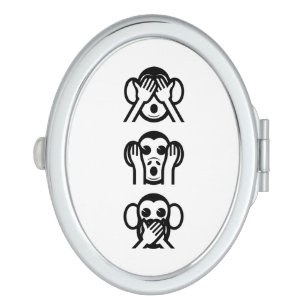 3 Wise Monkeys Emoji Compact Mirror