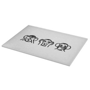 3 Wise Monkeys Emoji Cutting Board