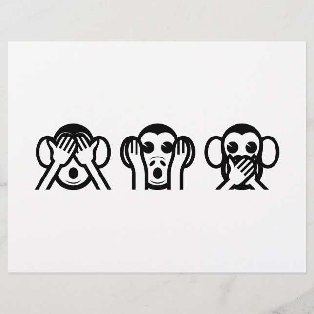 3 Wise Monkeys Emoji Flyer (Front)