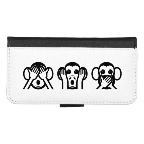 3 Wise Monkeys Emoji iPhone 87 Wallet Case