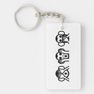 3 Wise Monkeys Emoji Keychain