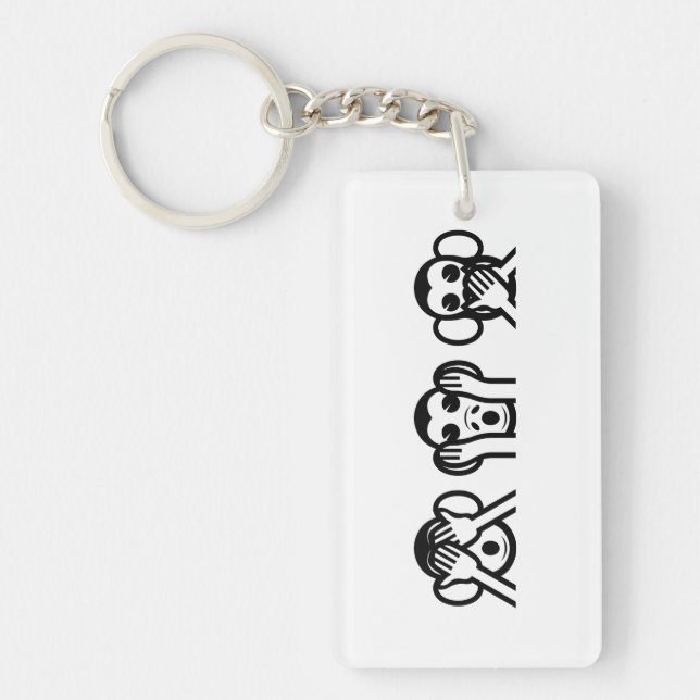 3 Wise Monkeys Emoji Keychain (Front)