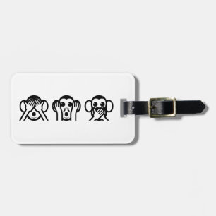 3 Wise Monkeys Emoji Luggage Tag