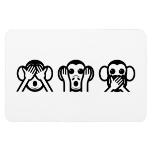 3 Wise Monkeys Emoji Magnet