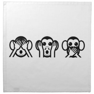 3 Wise Monkeys Emoji Napkin