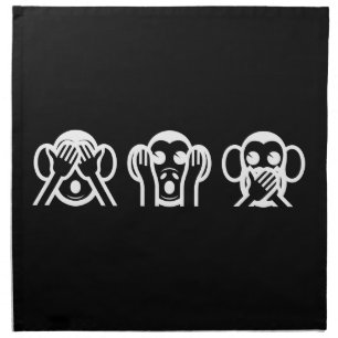 3 Wise Monkeys Emoji Napkin