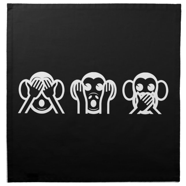 3 Wise Monkeys Emoji Napkin (Front)