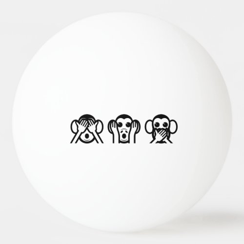 3 Wise Monkeys Emoji Ping Pong Ball