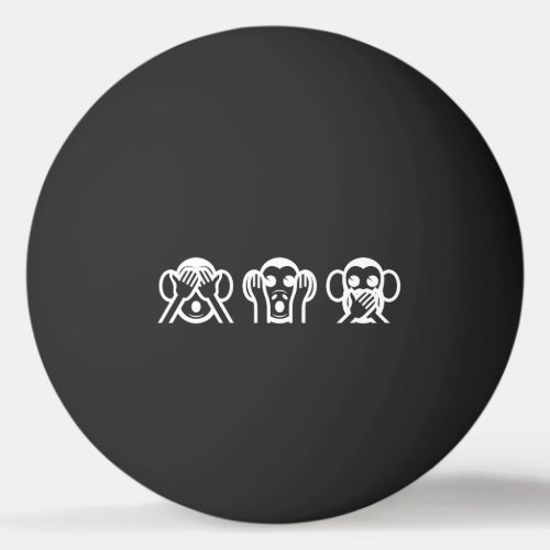 3 Wise Monkeys Emoji Ping Pong Ball