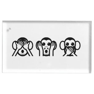 3 Wise Monkeys Emoji Place Card Holder