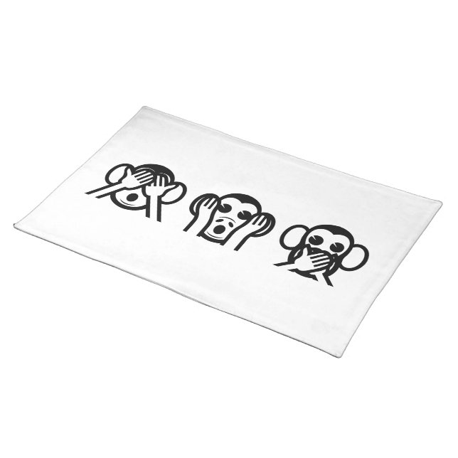 3 Wise Monkeys Emoji Placemat (On Table)