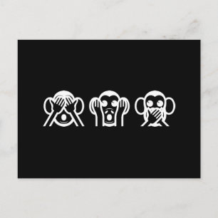 3 Wise Monkeys Emoji Postcard