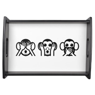 3 Wise Monkeys Emoji Serving Tray