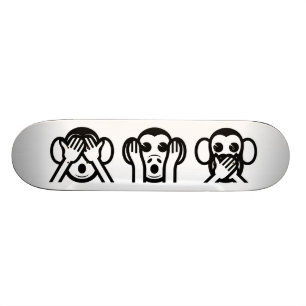 3 Wise Monkeys Emoji Skateboard Deck