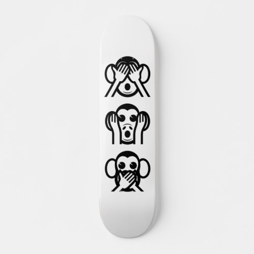 3 Wise Monkeys Emoji Skateboard Deck