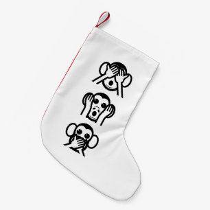 3 Wise Monkeys Emoji Small Christmas Stocking