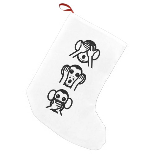 3 Wise Monkeys Emoji Small Christmas Stocking