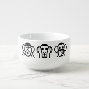 3 Wise Monkeys Emoji Soup Mug