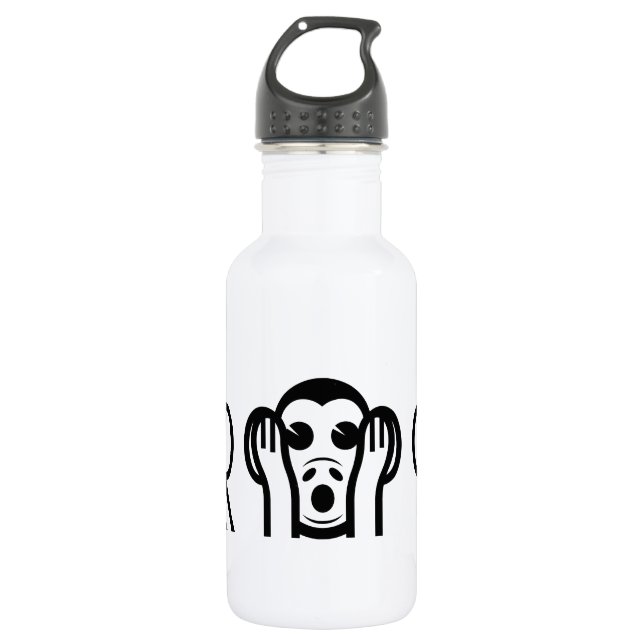 3 Wise Monkeys Emoji Stainless Steel Water Bottle (Front)
