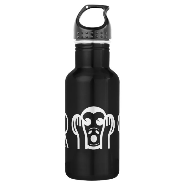 3 Wise Monkeys Emoji Stainless Steel Water Bottle (Front)