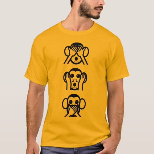 3 Wise Monkeys Emoji T_Shirt
