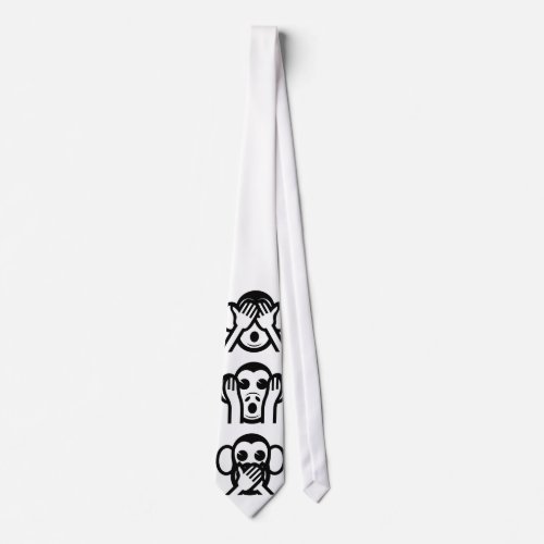 3 Wise Monkeys Emoji Tie