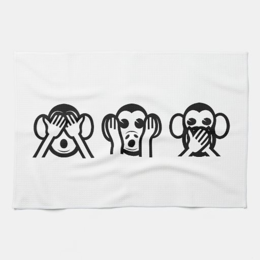 3 Wise Monkeys Emoji Towels | Zazzle