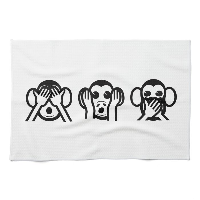 3 Wise Monkeys Emoji Towels