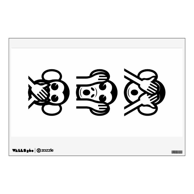 3 Wise Monkeys Emoji Wall Decal (Front)