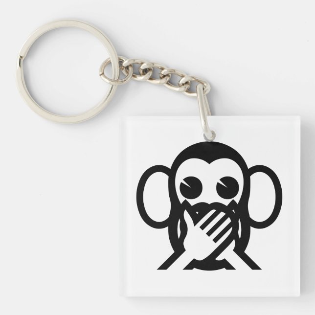 3 Wise Monkeys Iwazaru 言わざる Speak NO Evil Emoji Keychain (Front)
