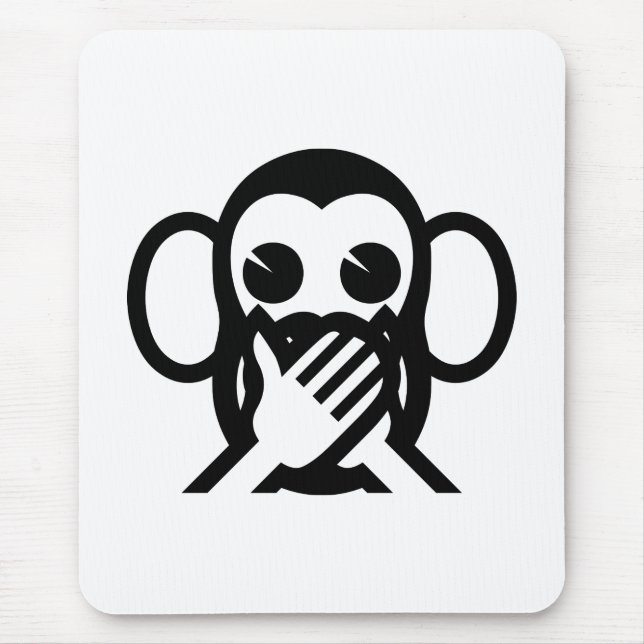 3 Wise Monkeys Iwazaru 言わざる Speak NO Evil Emoji Mouse Pad (Front)
