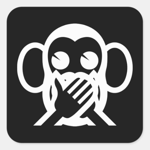 3 Wise Monkeys Iwazaru 言わざる Speak NO Evil Emoji Square Sticker