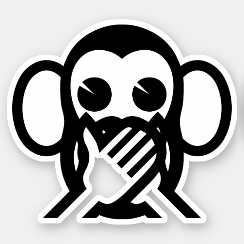 3 Wise Monkeys Iwazaru 言わざる Speak NO Evil Emoji Sticker
