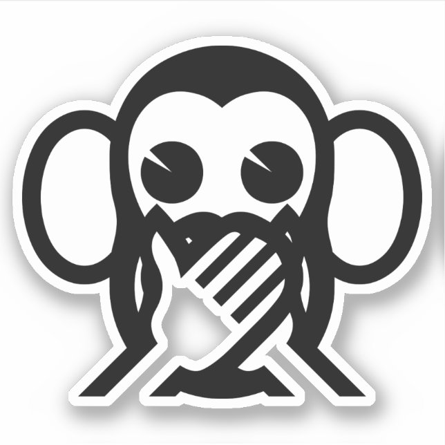3 Wise Monkeys Iwazaru 言わざる Speak NO Evil Emoji Sticker (Front)