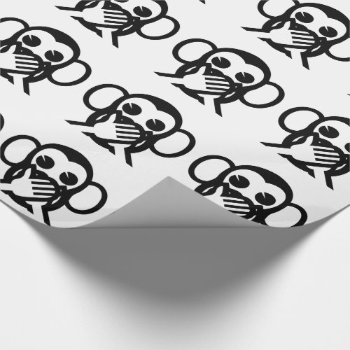 3 Wise Monkeys Iwazaru 言わざる Speak NO Evil Emoji Wrapping Paper