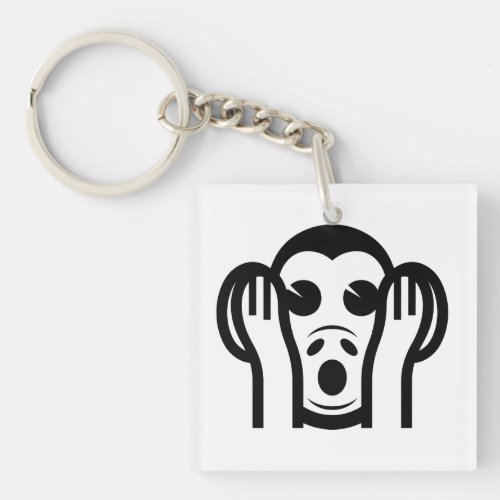 3 Wise Monkeys Kikazaru 聞かざる Hear NO Evil Emoji Keychain