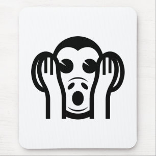 3 Wise Monkeys Kikazaru 聞かざる Hear NO Evil Emoji Mouse Pad