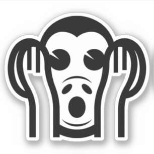 3 Wise Monkeys Kikazaru 聞かざる Hear NO Evil Emoji Sticker
