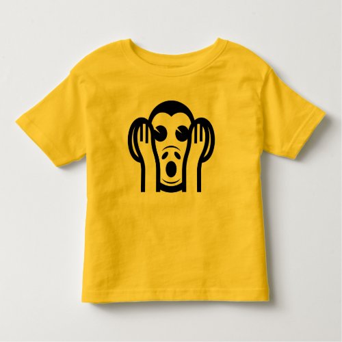 3 Wise Monkeys Kikazaru 聞かざる Hear NO Evil Emoji Toddler T_shirt