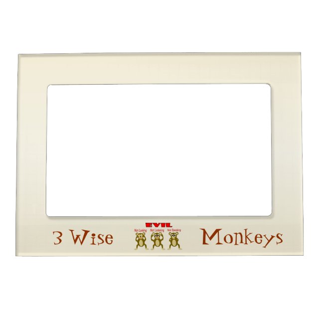 3 Wise Monkeys Magnetic Photo Frame (Front)
