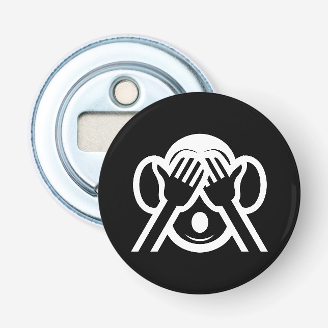 3 Wise Monkeys Mizaru 見ざる See NO Evil Emoji Bottle Opener (Front)