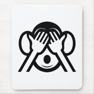 3 Wise Monkeys Mizaru 見ざる See NO Evil Emoji Mouse Pad