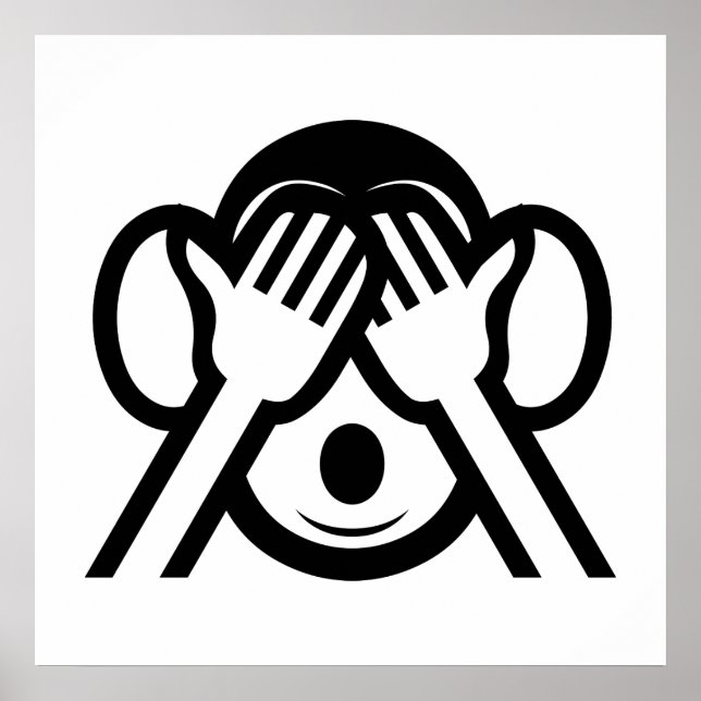 3 Wise Monkeys Mizaru 見ざる See NO Evil Emoji Poster (Front)