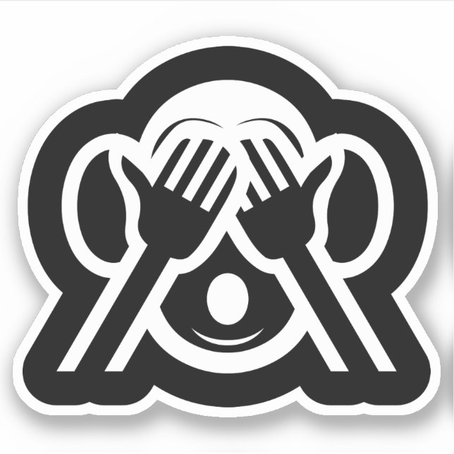 3 Wise Monkeys Mizaru 見ざる See NO Evil Emoji Sticker (Front)