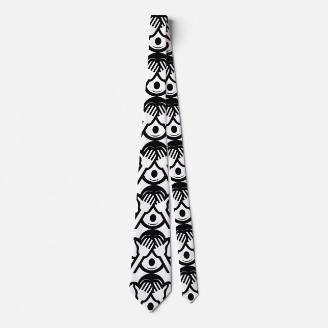 3 Wise Monkeys Mizaru 見ざる See NO Evil Emoji Tie (Front)
