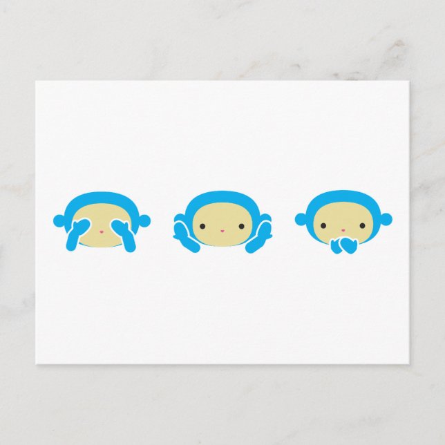 3 Wise Monkeys Postcard (Front)