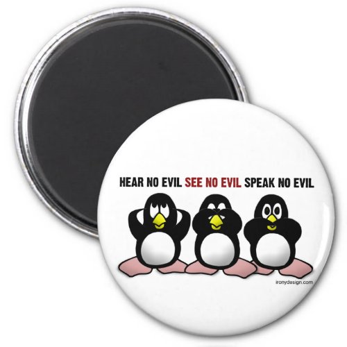 3 Wise Penguins Magnet